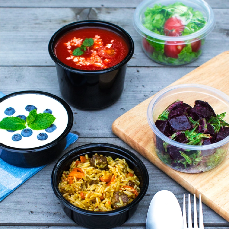 товар Контейнер круглый PP, черный, 115*82 мм, 500 мл, cерия СпК-115 V4-0031